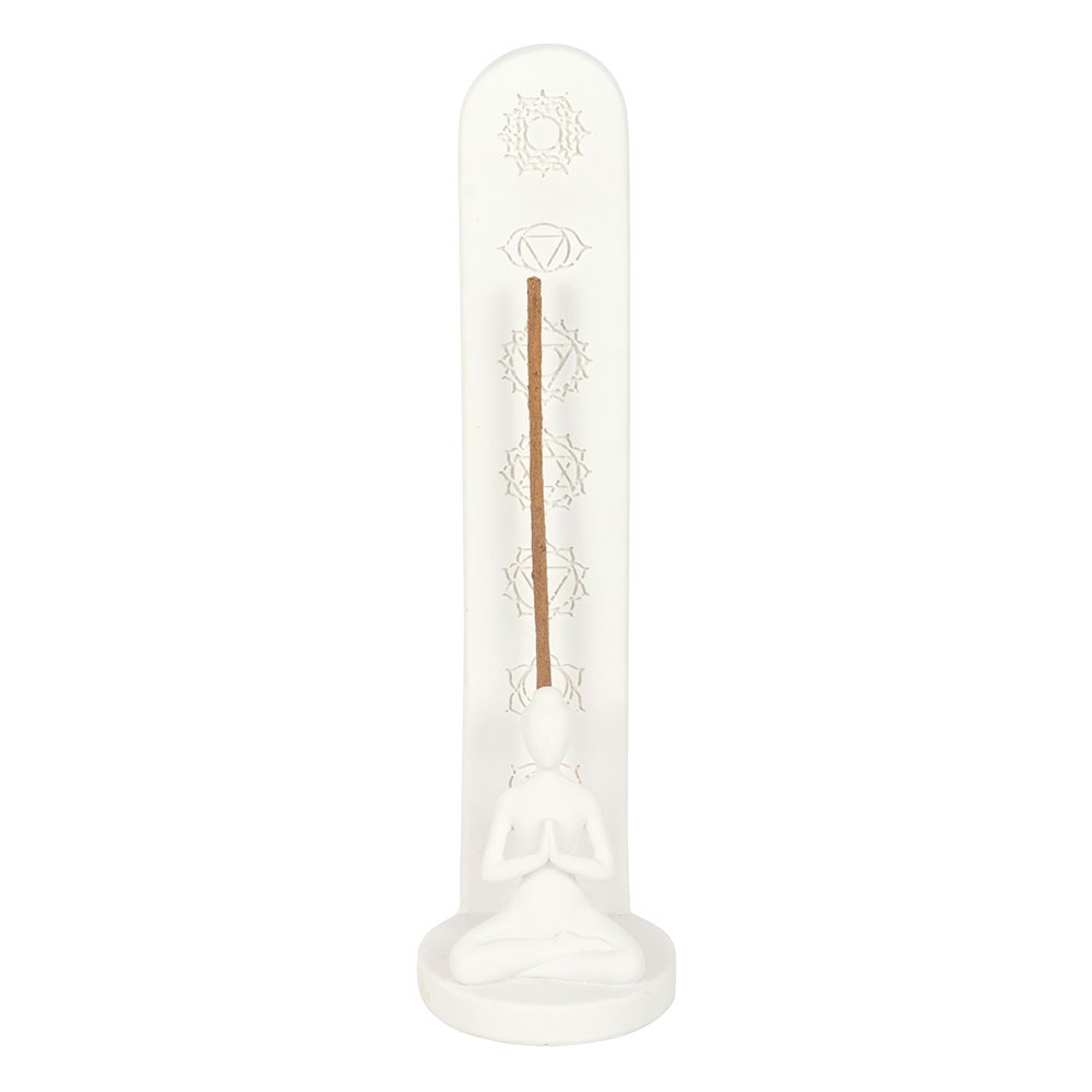Something Different - White Chakra and Yoga Pose Incense Stick Holder Incense holder - White
